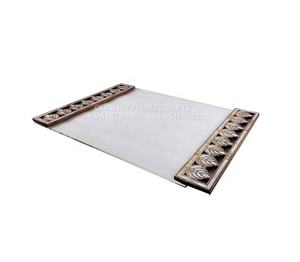 Gran oferta, bandeja de servicio de madera de Acacia de estilo árabe, artesanía de calidad con incrustaciones de fregona, acrílico y Perla madre para Ramadán Eid - Product Image 3