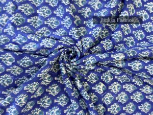 Tela de Algodón Premium con Estampado Floral Índigo de Jaipur, Teñida Naturalmente y Sostenible, Proveedor al por Mayor - Product Image 2