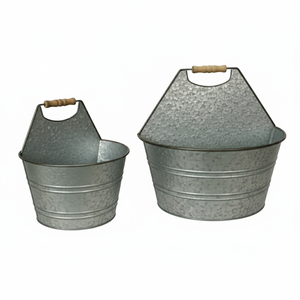 Maceta galvanizada para colgar en la pared y soporte para flores, macetas decorativas para interiores, macetas colgantes - Product Image 2