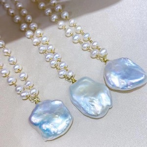 Chaîne de pull en perles baroques pétales françaises, collier de perles de sexe opposé, 4-5 mm, accessoires de bijoux pour bébé - Product Image 5