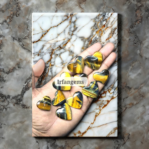 Pierre précieuse naturelle à 100 %, œil de tigre multi-couleurs, taille ovale, cabochon, pierre brute, traitée par cirage/huile, 20-40 mm, vente en gros, quartz poli à la main - Product Image 1