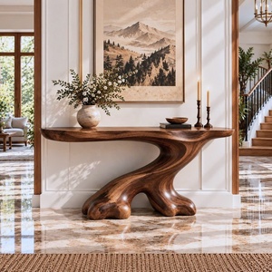 Tables consoles en bois massif naturel, design unique, pour décoration d'appartement écologique, meubles en bois, mobilier d'hôtel, design de meubles. - Product Image 1