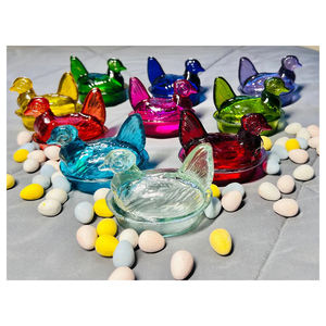 Bulk Supply Glass <b>Miniature</b> Figurines and Animal Trinkets in Mosser Type Depression Glass Style - Product Image 1