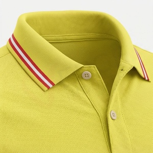 Polo à manches courtes jaune pour homme avec imprimé citron, design tricoté respirant décontracté, coupe classique - Product Image 4