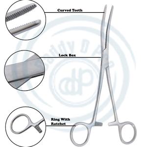 คีมห้ามเลือดสเตนเลสสำหรับผ่าตัดมีที่ล็อกสำหรับหลอดหนีบได้รับการอนุมัติ CE ISO - Product Image 2