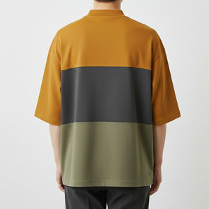 Camiseta de Cuello Redondo para Hombre, Corte Holgado, Estilo Contemporáneo, Algodón Suave y Transpirable, Forma Oversize - Product Image 6