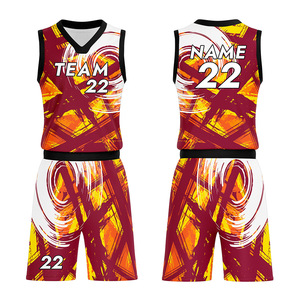 Conjunto de Uniforme de Baloncesto Sublimado, Unisex para Adultos, Transpirable, de Poliéster, Cuello en V, Sin Mangas, Corte Atlético - Product Image 1