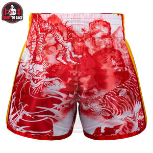 Shorts de combat Muay Thai imprimés, vêtements d'arts martiaux, 100% polyester, impression par sublimation, personnalisés, extensibles, légers, Muay - Product Image 2