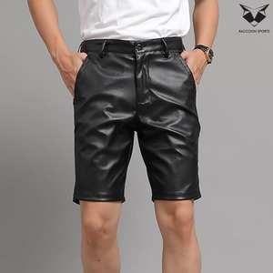 Nouveauté 2026 – Short en cuir noir respirant pour homme, tendance, confortable, avec logo personnalisé, haute qualité, style clubwear et streetwear - Product Image 3