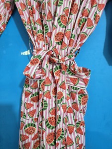 Robe Kimono Longue en Coton Imprimé à Col en V pour Femme, Peignoir Bohème à Motifs Fruités, Séchage Rapide, Respirant et Léger, Idéal pour la Détente - Product Image 6