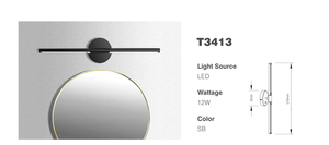 Lámpara de Pared Minimalista de Metal Negro, LED Giratoria, Luz Blanca Cálida, Regulable, Iluminación Interior, Lumetal Vietnam, para Baño, Sala de Estar, Dormitorio - Product Image 3