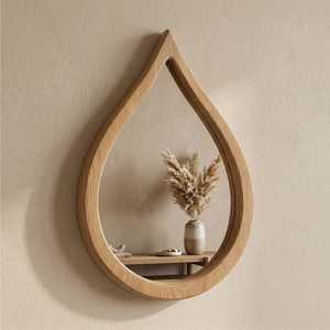 Miroir mural rond en bois naturel fait à la main, écologique, décoratif, accent moderne, style bohème, chambre à coucher, salon, décoration de la maison - Product Image 6