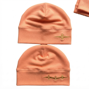 Gorro de Punto Acrílico DROGEN EXPORT Peach, Personalizado con Estampado Luminoso/Brillante, Informal, Vintage, para Exteriores, Unisex, para el Invierno - Product Image 1