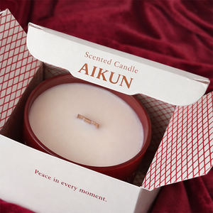 Vela Aromática AIKUN de Cera de Soya Natural con Flor de Cerezo y Almizcle en Frasco de Cerámica, Vela Perfumada Premium para B2B y Marca Privada - Product Image 3