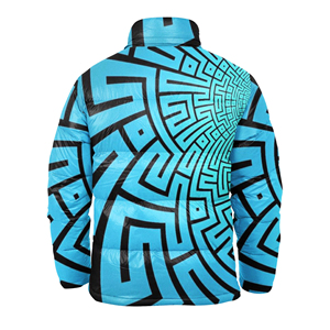 Veste matelassée à capuche unisexe personnalisée, imprimée par sublimation, coupe-vent, fermeture éclair, vente en gros - Product Image 4
