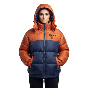 Best Quality <b>Women's</b> Two Tone Quilted Winter Puffer Hooded Jacket Slim Fit <b>Padded</b> Warm Outdoor <b>Coat</b> Color Block Wholesale - Product Image 5