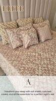 AYAANA Juego de 5 piezas de colchoneta plegable de algodón/lino de lujo para novias, duradero para todas las estaciones, 2.0m, patrón sólido, tipo sábana de grado A