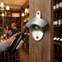 Ouvre-bouteille mural en fonte écologique en acier inoxydable manuel pour bar, maison et cuisine