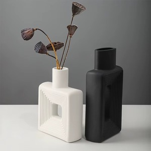 Elegante Florero de Cerámica, Centro de Mesa, Estilo Nórdico Minimalista, Decoración para el Hogar - Product Image 1