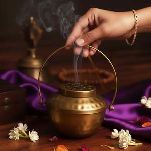 Quemador de Incienso Metálico Hecho a Mano de Alta Calidad para Uso Religioso, Ecológico y Duradero, Artesanía India - Product Image 3
