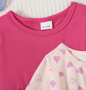 Robe courte pour bébé fille, en polyester/coton écologique, à manches bouffantes, imprimé animal, col rond, silhouette droite, pour l'automne - Product Image 3