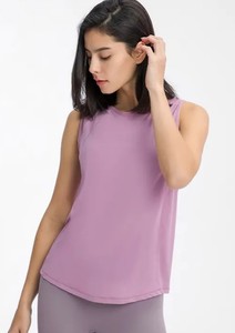 Débardeur de sport d'été personnalisé avec logo, 100 % coton, séchage rapide, respirant, dos évidé, décontracté, pour la course et le tennis (style Lulu) - Product Image 5