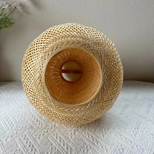 Lámpara Colgante Cónica de Bambú para Decoración de Techo, Lámpara Tejida Natural - Product Image 4