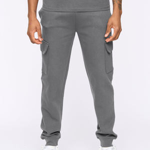 Ensemble de survêtement gris pour homme avec sweat à capuche et pantalon de jogging, tenue décontractée de sport et de détente, couleur unie, manches longues, coton mi-lourd, automne - Product Image 3