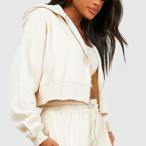 Sudadera con Capucha Corta para Mujer, Estilo Urbano, con Estampado Gráfico 3D, Cierre de Cremallera, Algodón Transpirable y Ecológico, en Oferta - Product Image 5