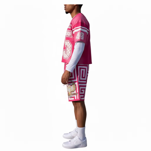 Conjunto de camisetas de manga larga de doble capa para hombre, de algodón 100% de alto gramaje, con estampado gráfico, estilo oversize y corte holgado, ¡superventas! - Product Image 5