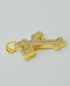 Pendentif croix personnalisé en or 9k 10k 14k 18k avec diamants de laboratoire VVS VS E F pour hommes et femmes - Product Image 4