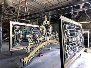 Portail double en fer forgé artisanal, robuste, en acier, pour allée, design personnalisé pour entrée de villa ou maison, extérieur - Product Image 5