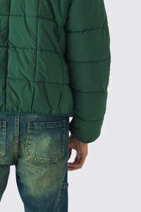Chaqueta Acolchada con Cuello Alto y Logotipo Personalizado, Chaqueta de Plumón Verde Resistente al Viento, Cálida para Invierno, con Bolsillos, para Hombre - Product Image 6