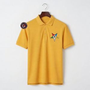 OES Polos pour hommes de couleur unie de qualité supérieure en coton de qualité supérieure pour l'été et la mode de couleur jaune - Product Image 5