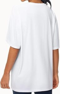 Camiseta Casual de Mujer con Logotipo Personalizado, Corte Holgado, Cuello Redondo, Manga Corta, Larga, Transpirable, 100% Algodón Jersey - Product Image 4