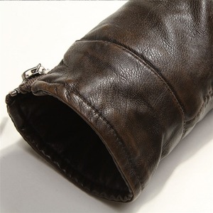 Men's Coated Woven Stand Collar Slim Fit Autumn Casual Genuine Leather Breathable Hooded <b>Jacket</b> <b>Zip</b> Closure Vintage Style DDP - Product Image 3
