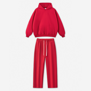 Conjunto de Sudadera con Capucha Negra Unisex, Estilo Urbano de Manga Larga 2 en 1, Pantalones Holgados con Bolsillos Laterales y Cordón Ajustable, Algodón - Product Image 5