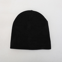 Casquette unisexe en acrylique imperméable de haute qualité, personnalisable, unie, brodée, noire, tricotée, pour l'hiver et le ski, vente en gros