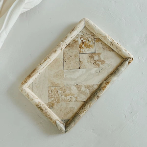 Premium Handmade Travertine Marble Serving Tray For Home Kitchen Dining <b>Table</b> And <b>Coffee</b> <b>Table</b> Decorative Serving Purpose - Product Image 1