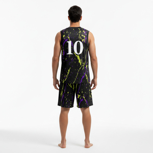 Uniforme de Baloncesto Personalizado de Manga Corta de Alta Calidad, Impreso, al por Mayor, 100% Poliéster de Secado Rápido - Product Image 3