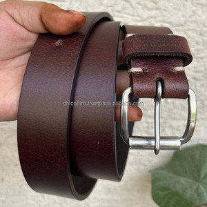 Nuevo elegante e informal hecho a mano de cuero genuino Real cinturón clásico para hombres personalizado grano completo desgastado cinturón de cuero Real para hombres - Product Image 3