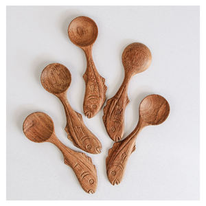 Cuillère en bois artisanale en forme de poisson, cuillère à café et à thé en bois naturel, cuillère à épices en bois pour sel, sucre, épices, cuillère en bois dauphin 2026 - Product Image 4