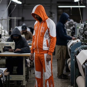 Custom Baggy Tracksuit for Men and Boys High Quality Cotton <b>Jogger</b> Set Stacked Sweat Suit with Zipper Hoodie and Flared Bottoms - Product Image 2