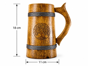 Tapa de Madera Natural Hecha a Mano, Estilo Vintage, Ecológica, Marca FAIZA CRAFT, Certificada por CE, Apta para Microondas, para Taza de Cerveza, Madera Sólida, Estilo Vikingo - Product Image 4