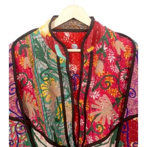 Beautiful 100% Cotton Designer Kantha <b>Jacket</b> MultiColor Ethnic Style Embroidery with open closure Handmade Vintage kantha <b>jacket</b> - Product Image 2