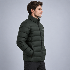 Chaqueta de Invierno para Hombre F2WIN, con Cuello Alto, Cierre de Cremallera, Resistente al Viento, Color Sólido, Relleno de Poliéster, Corte Regular - Product Image 3