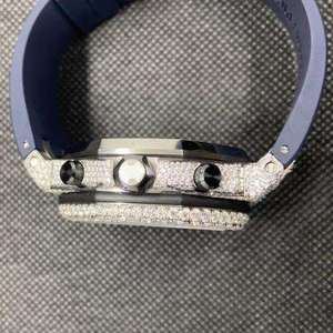 Montre de luxe en acier inoxydable avec diamants Moissanite, mouvement à quartz, haute qualité - Product Image 4