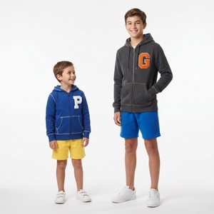 Ensemble sweat à capuche zippé et short Champion pour garçons et filles, en molleton de coton, tenue décontractée et active, idéal pour le printemps - Product Image 3
