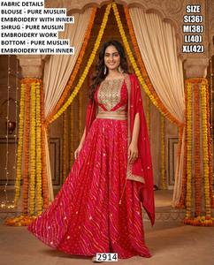 Conjunto de Accesorios de Moda Étnicos Sapphire Meher Bhandhani de Tres Piezas Bordados en Chinon para las Cuatro Estaciones - Product Image 3