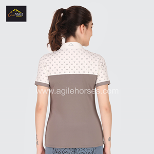 Nueva llegada Ropa ecuestre Ropa deportiva Camisa de espectáculo Capa base Top de manga corta Camisa de equitación técnica al por mayor personalizada - Product Image 3